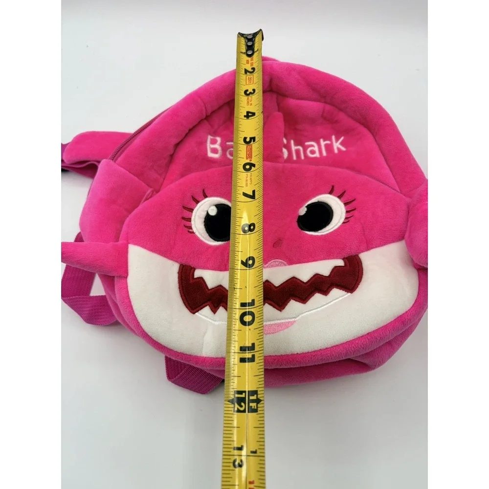 Pink Baby Shark Plush Backpack Kids Toddler Bag Soft Stuffed Toy Pink Plush